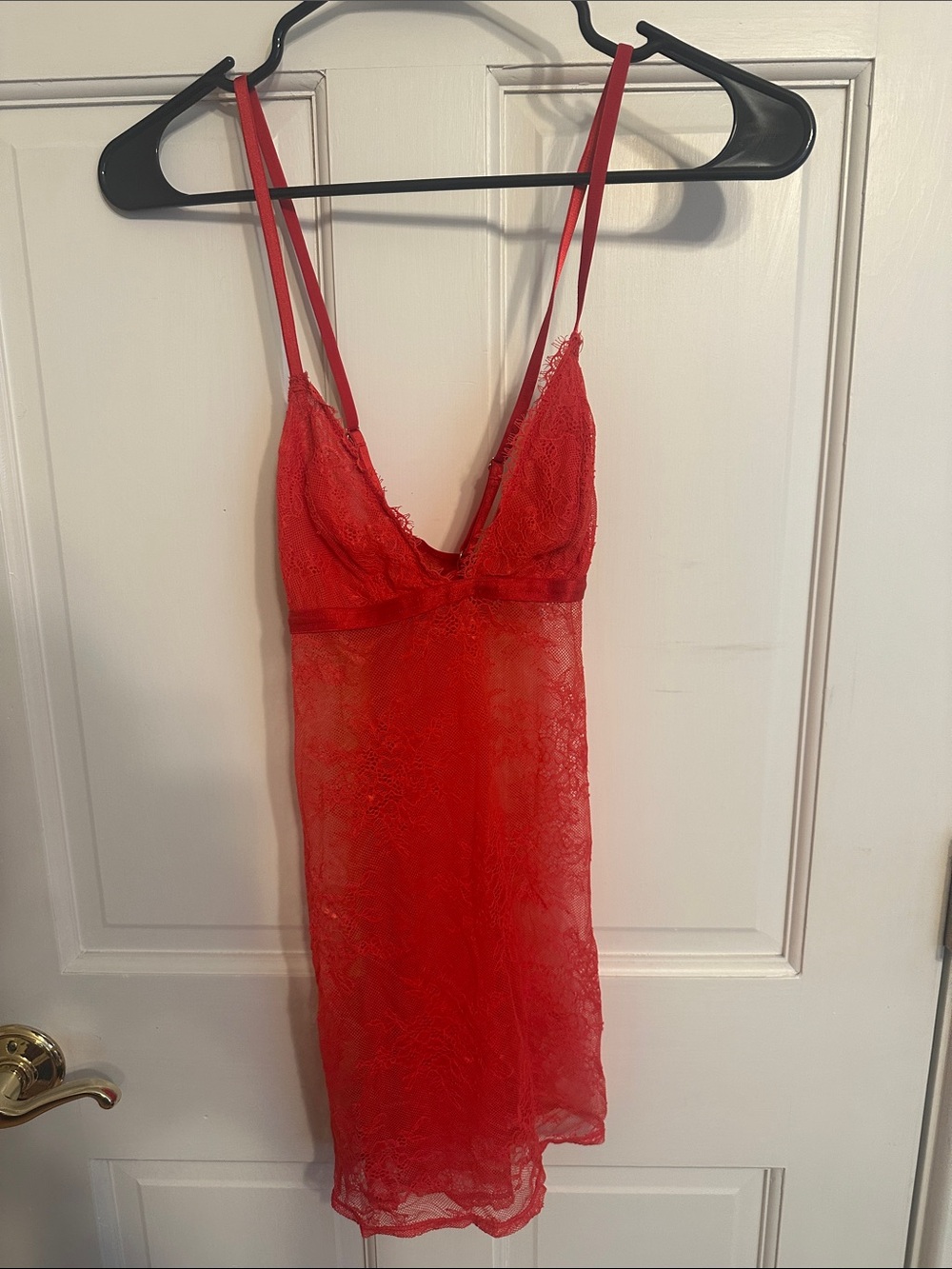 Sheer Lace Red Chemise Nightdress - Women Intimates
